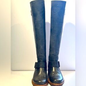 Johnny Ringo Riding Boots Leather Bailey Buckle Studded Gray SZ 5B Equestrian